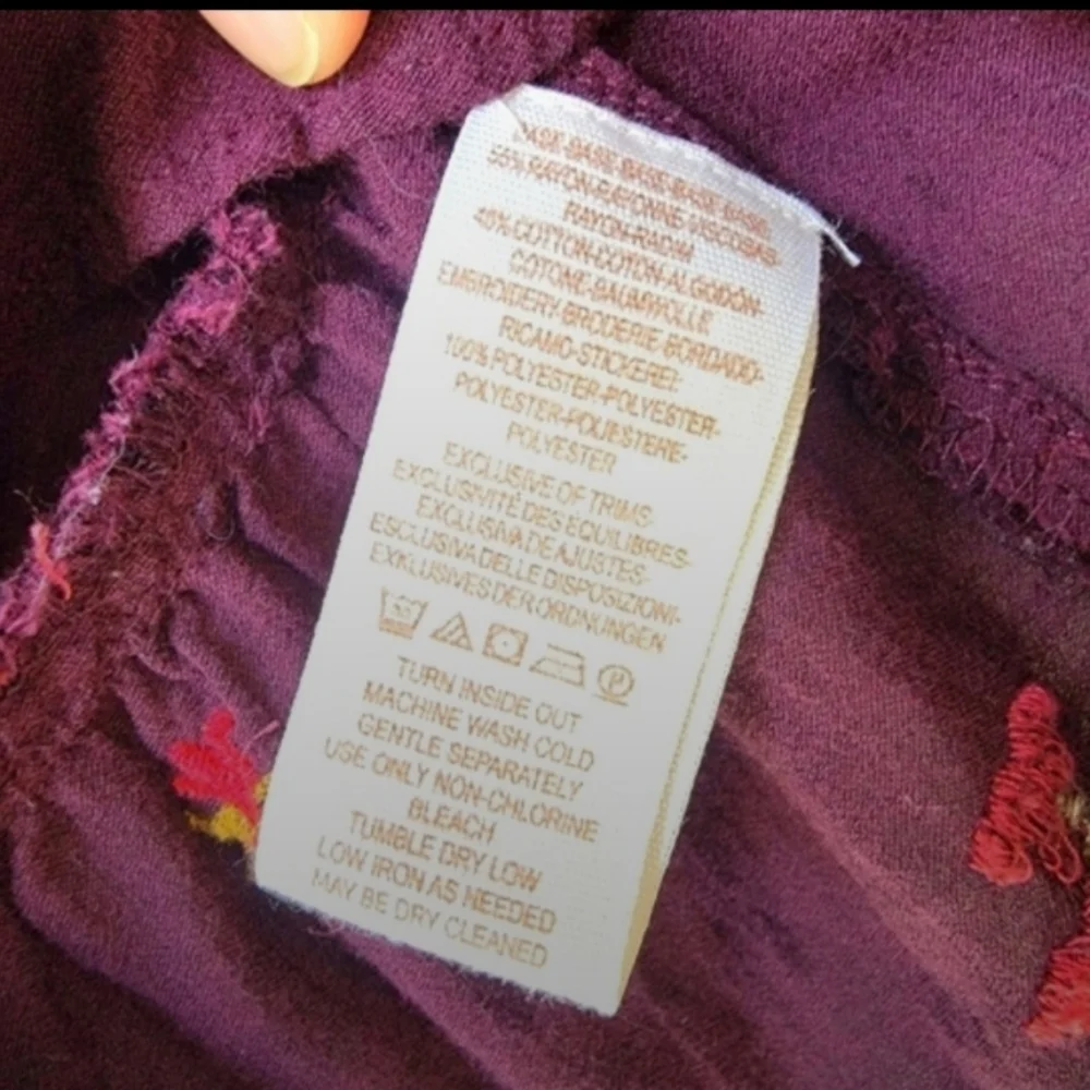 Free People Wildflower Ava Embroidered Boho Top Blouse Women's Size Small